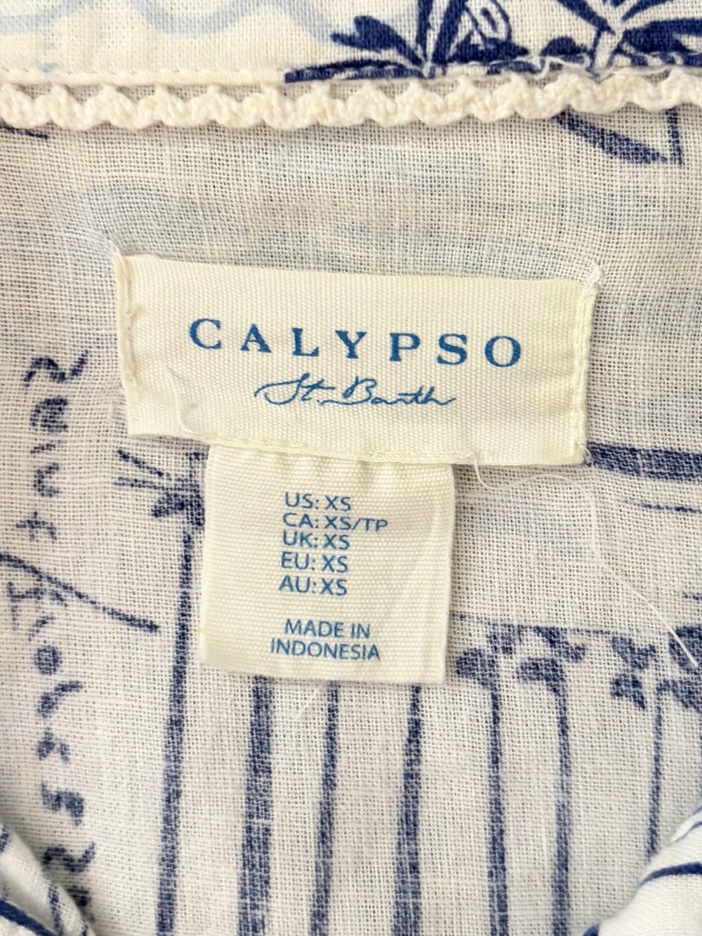 Calypso St. Barth Saint Tropez Linen Coastal Resort Midi Button Down Dress XS - Picture 11 of 16
